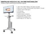 Dentalna kolica s all-in-one računalom i zaslonom na dodir